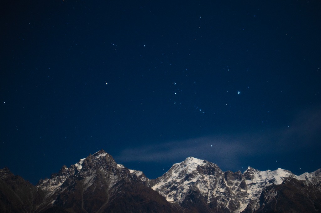 Starry Sky over Mountains in Leh